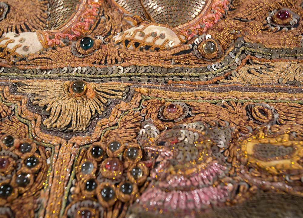 bespoke sile red and orange cotton Wall Art Rug - CloseUp bespoke sile red and orange cotton Wall Art Rug - CloseUp