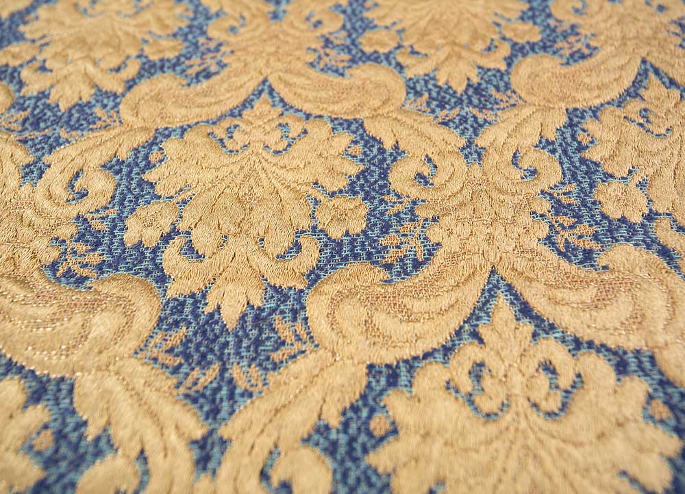 bespoke sile blue polyester Hand Loom Rug - CloseUp