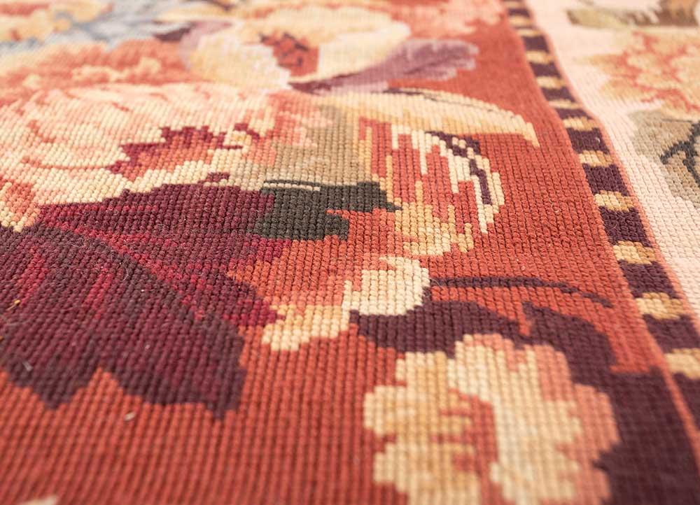 wall art pink and purple wool Hand woven Rug - CloseUp wall art pink and purple wool Hand woven Rug - CloseUp