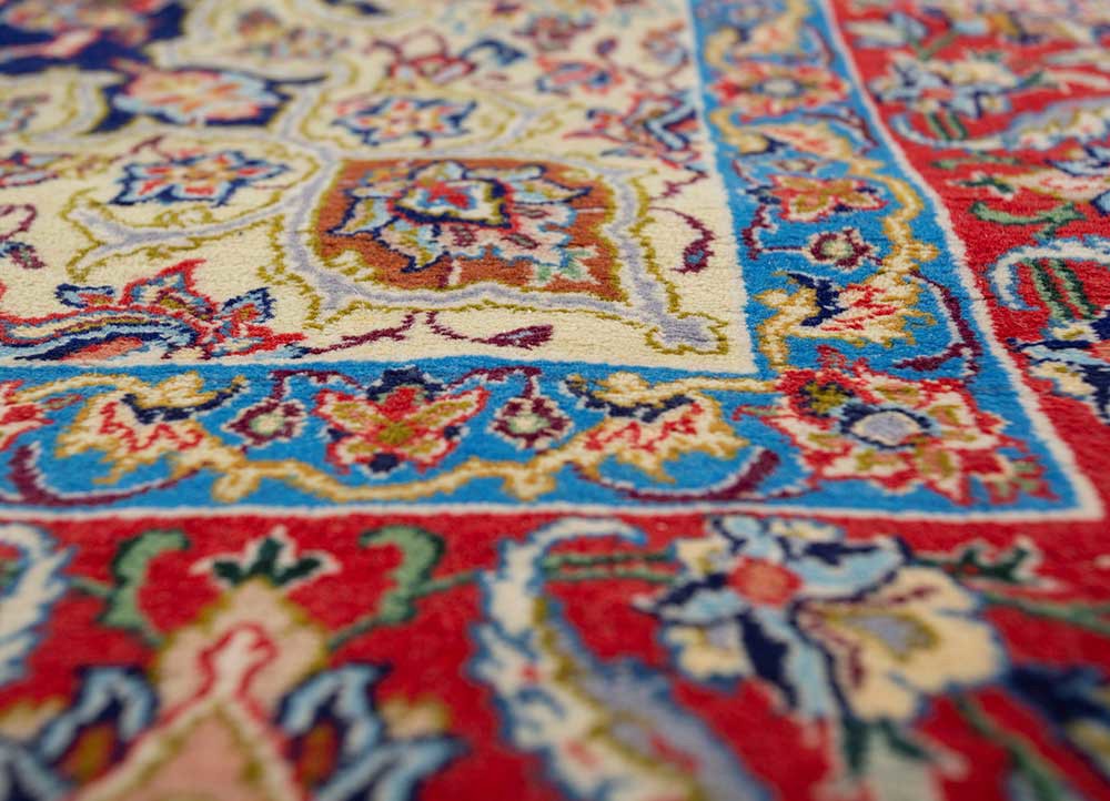 gulmarg blue wool Hand Knotted Rug - CloseUp gulmarg blue wool Hand Knotted Rug - CloseUp
