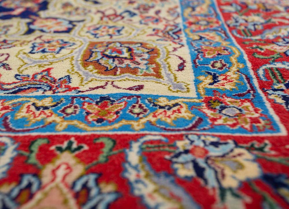 gulmarg blue wool Hand Knotted Rug - CloseUp