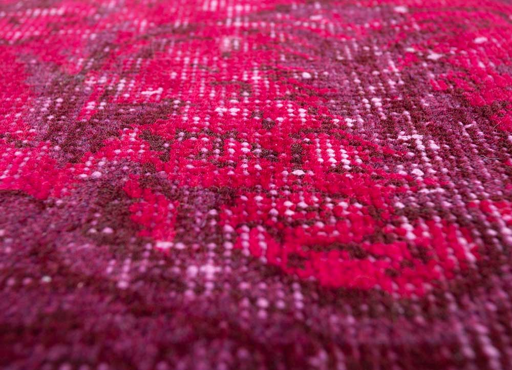lacuna pink and purple wool Hand Knotted Rug - CloseUp