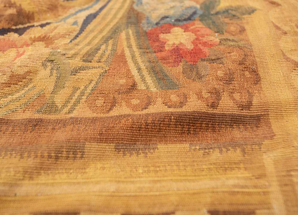 wall art gold wool Hand woven Rug - CloseUp wall art gold wool Hand woven Rug - CloseUp