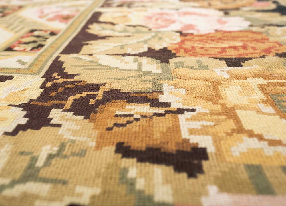 wall art green wool Hand woven Rug - CloseUp wall art green wool Hand woven Rug - CloseUp