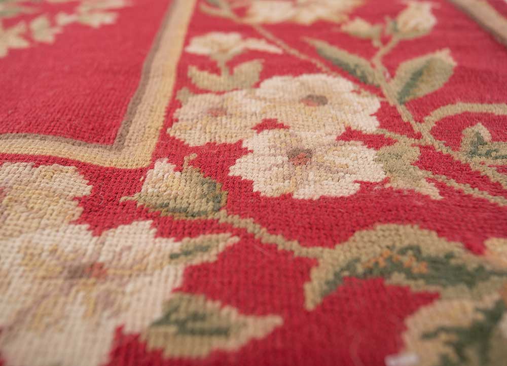 wall art red and orange wool Hand woven Rug - CloseUp wall art red and orange wool Hand woven Rug - CloseUp