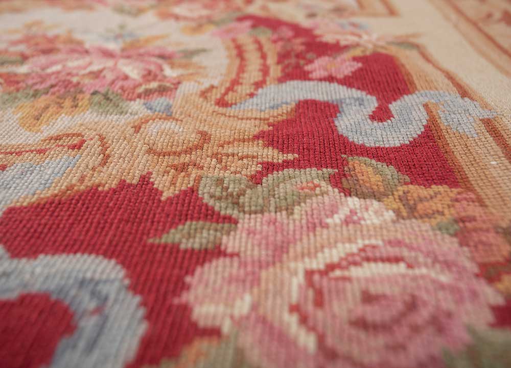 wall art red and orange wool Hand woven Rug - CloseUp wall art red and orange wool Hand woven Rug - CloseUp