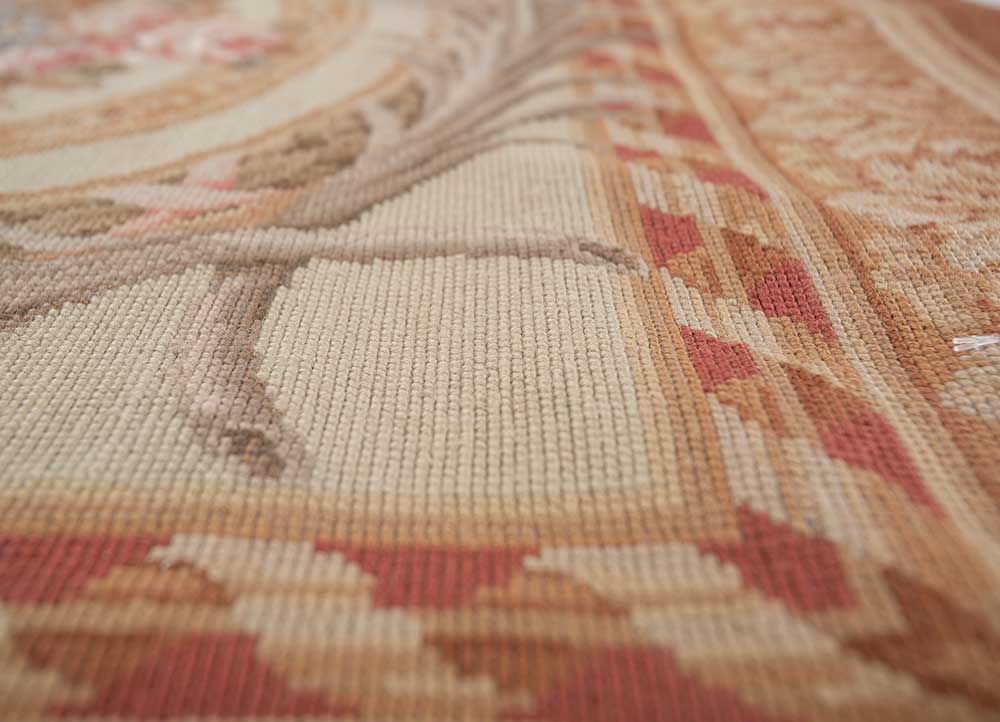 wall art green wool Hand woven Rug - CloseUp