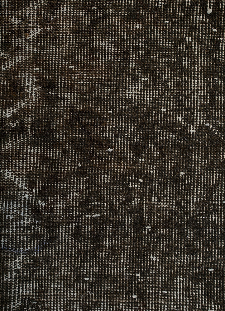 vintage beige and brown wool Hand Knotted Rug - CloseUp