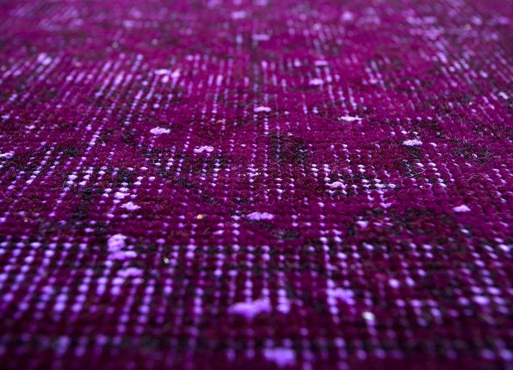 lacuna pink and purple wool Hand Knotted Rug - CloseUp