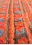 aalam red and orange wool Hand Knotted Rug - CloseUp aalam red and orange wool Hand Knotted Rug - CloseUp