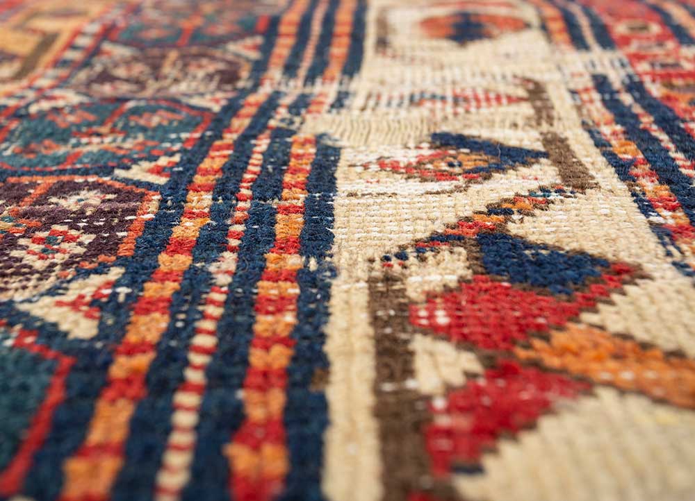 bespoke sile red and orange wool Wall Art Rug - CloseUp