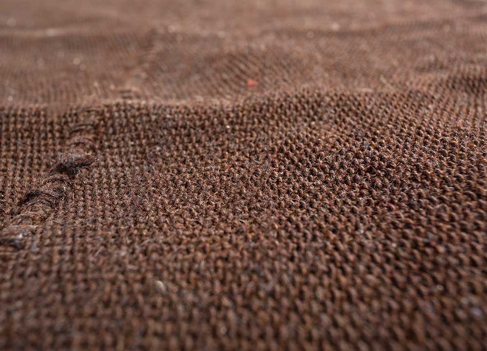 lacuna grey and black jute and hemp Hand Knotted Rug - CloseUp