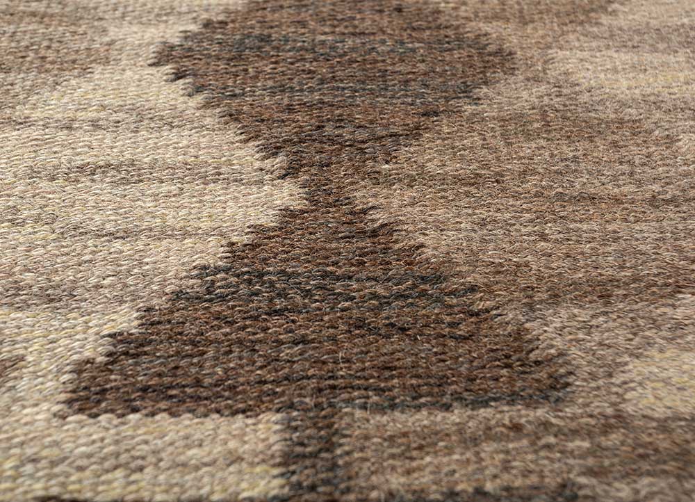 clan grey and black wool Hand Knotted Rug - CloseUp