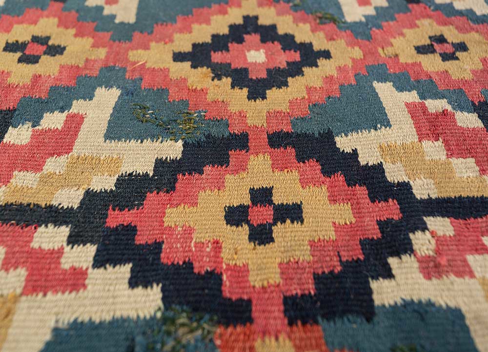 bespoke sile blue wool Wall Art Rug - CloseUp bespoke sile blue wool Wall Art Rug - CloseUp