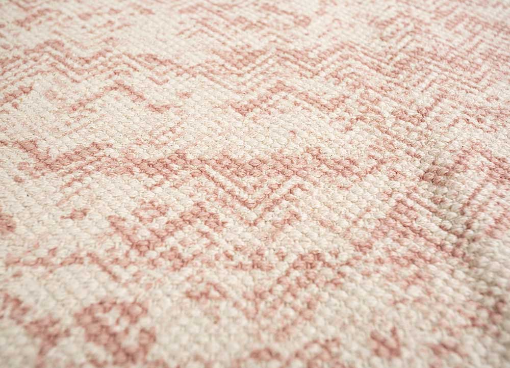 abrash ivory cotton Flat Weaves Rug - CloseUp