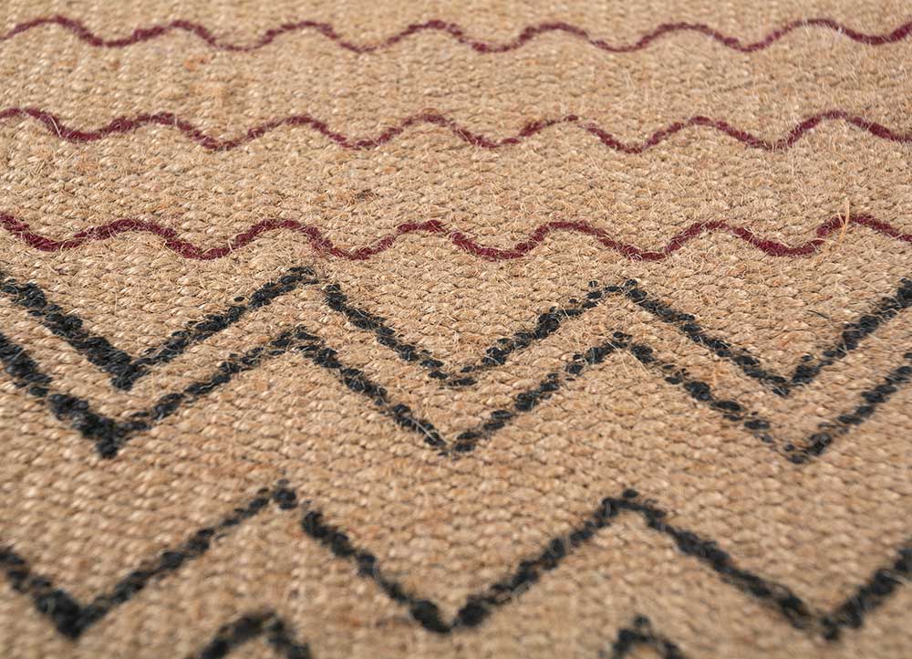 nomadic threads beige and brown jute and hemp Flat Weaves Rug - CloseUp