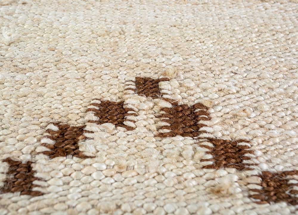 abrash ivory jute and hemp Flat Weaves Rug - CloseUp