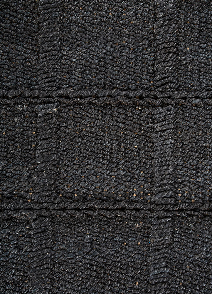 aprezo grey and black jute and hemp Flat Weaves Rug - CloseUp