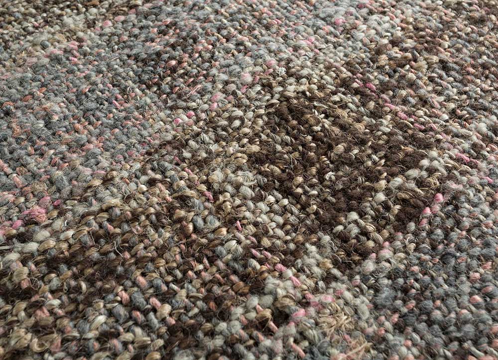 nomadic threads beige and brown wool Flat Weaves Rug - CloseUp