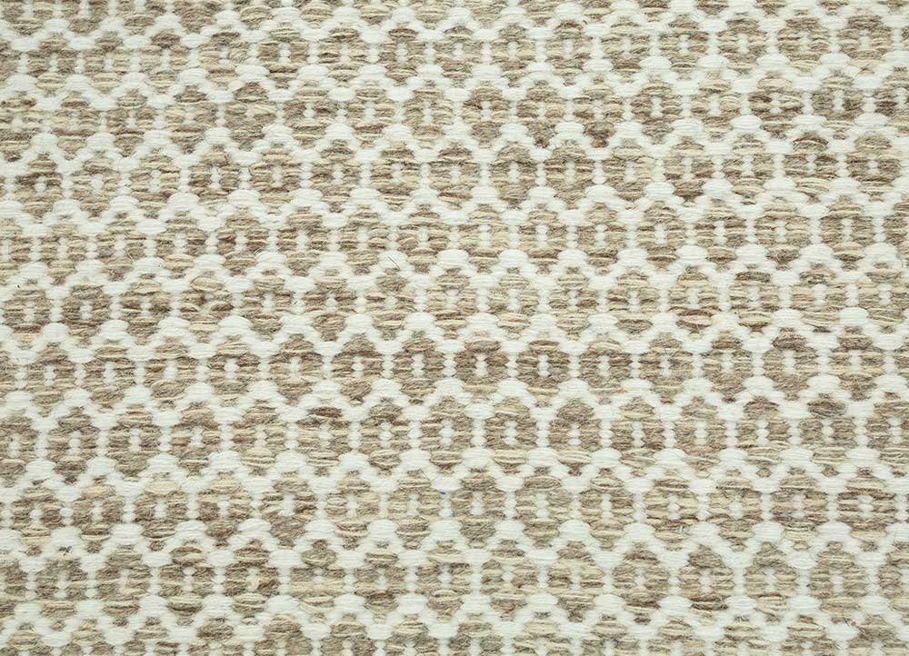 abrash beige and brown wool Flat Weaves Rug - CloseUp