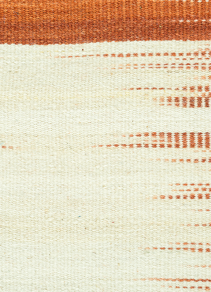 indusbar red and orange wool Flat Weaves Rug - CloseUp