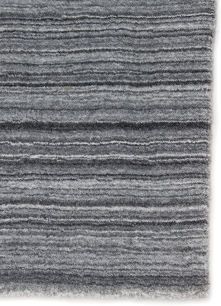 contour grey and black polyester Hand Loom Rug - CloseUp