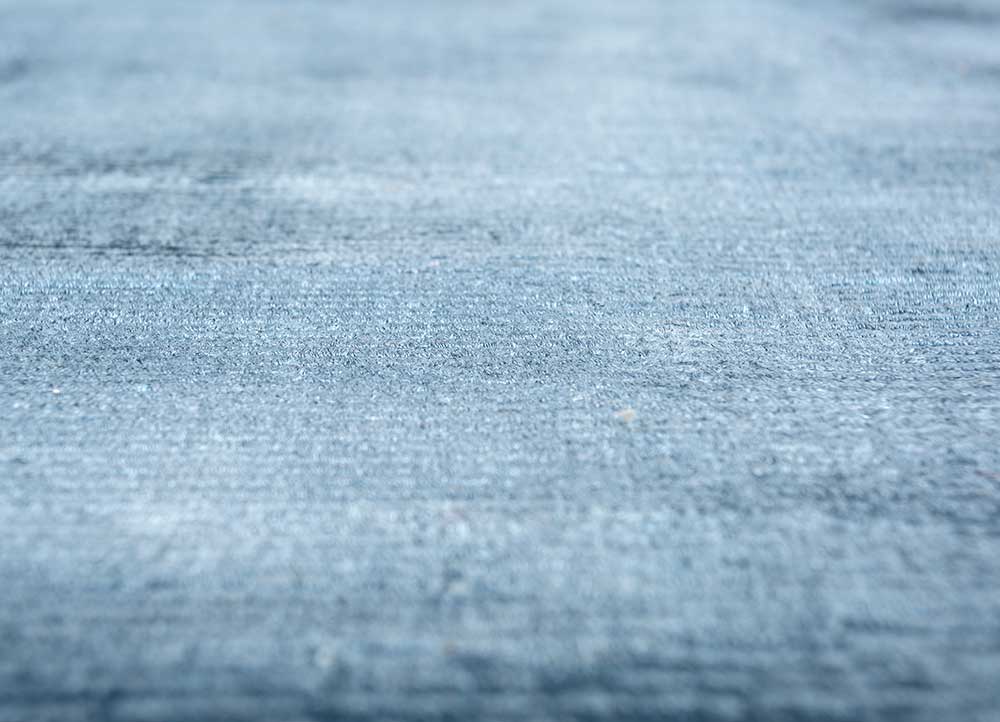 yasmin blue viscose Hand Loom Rug - CloseUp