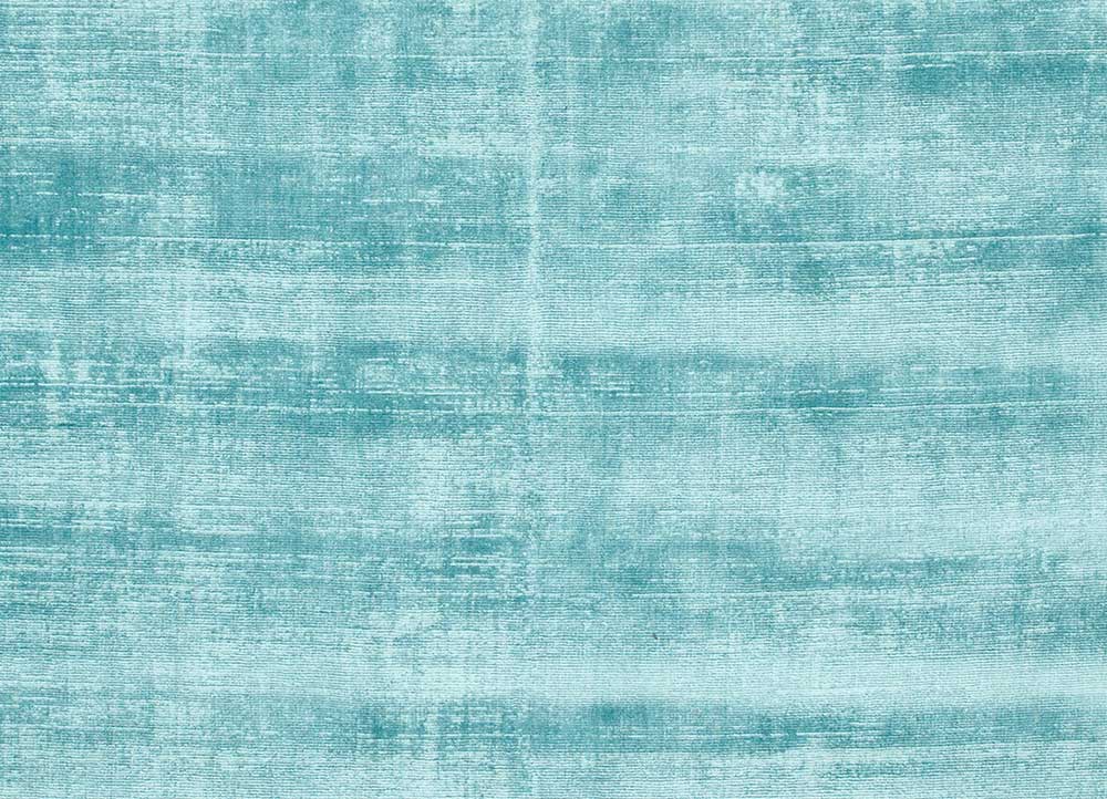 basis blue viscose Hand Loom Rug - CloseUp