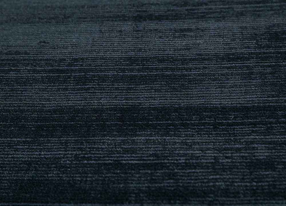 basis blue viscose Hand Loom Rug - CloseUp