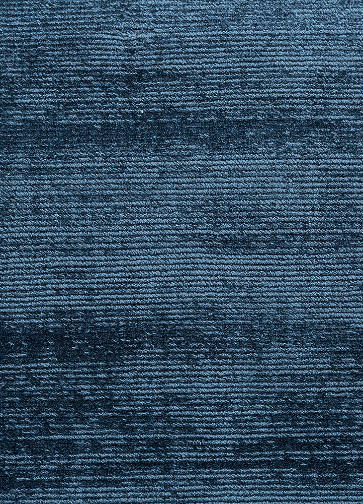 basis blue viscose Hand Loom Rug - CloseUp