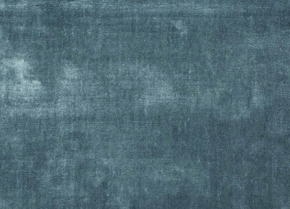 basis blue viscose Hand Loom Rug - CloseUp