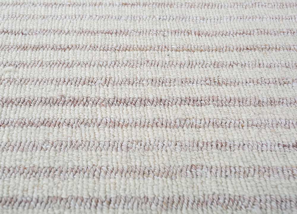 acar ivory wool and viscose Hand Loom Rug - CloseUp