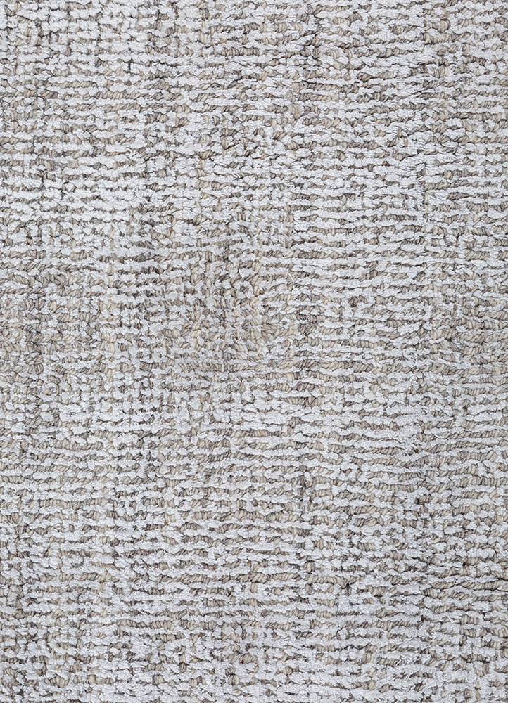 basis ivory wool and viscose Hand Loom Rug - CloseUp