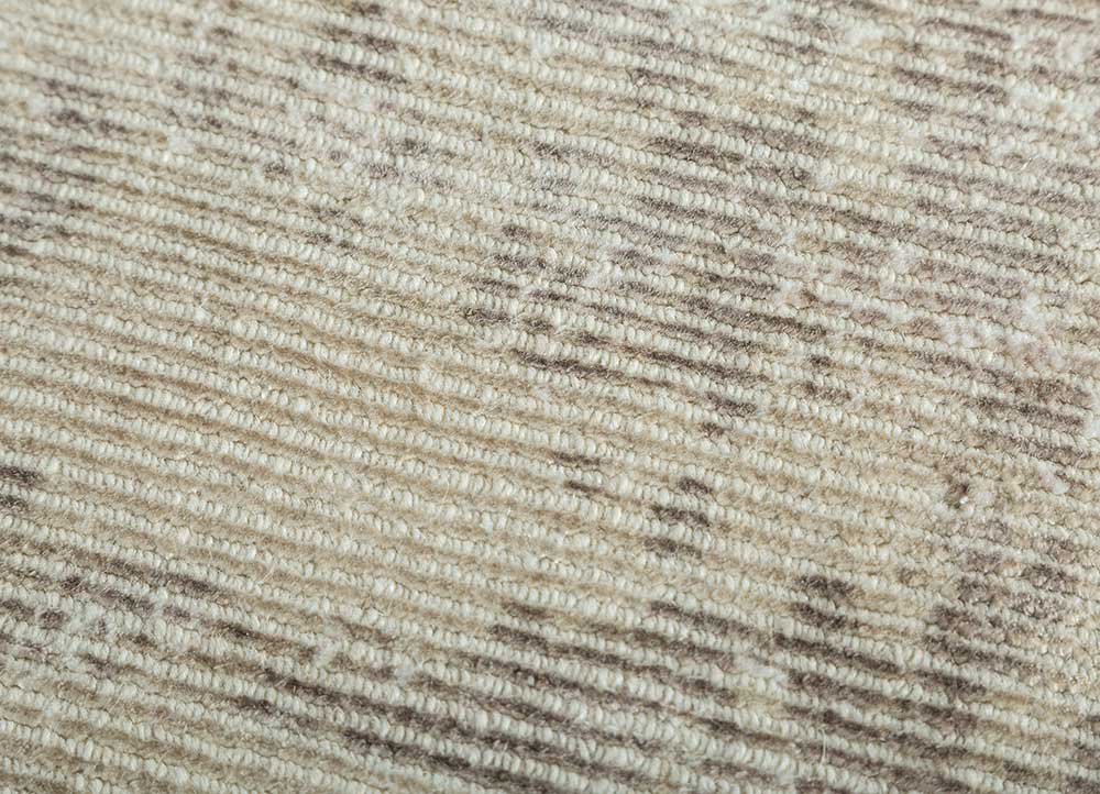 basis beige and brown wool and viscose Hand Loom Rug - CloseUp