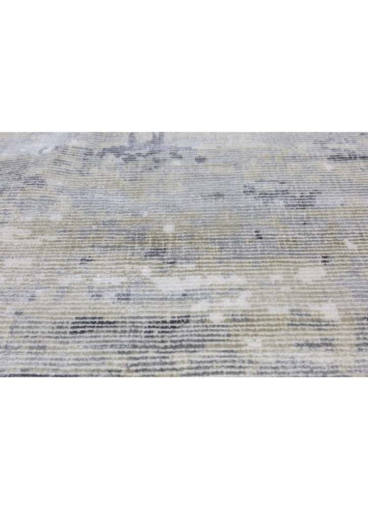 bespoke sile grey and black wool and viscose Hand Loom Rug - CloseUp bespoke sile grey and black wool and viscose Hand Loom Rug - CloseUp