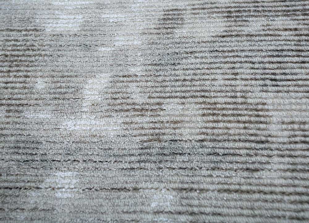 basis grey and black wool and viscose Hand Loom Rug - CloseUp