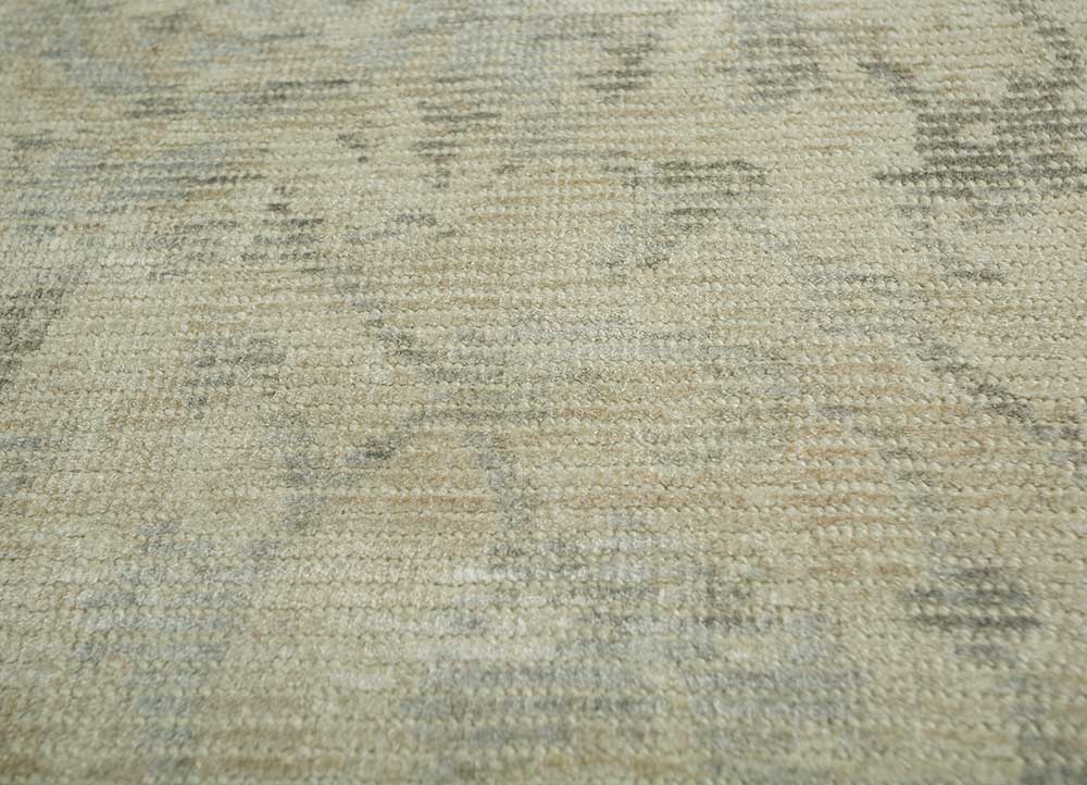 acar beige and brown wool and viscose Hand Loom Rug - CloseUp