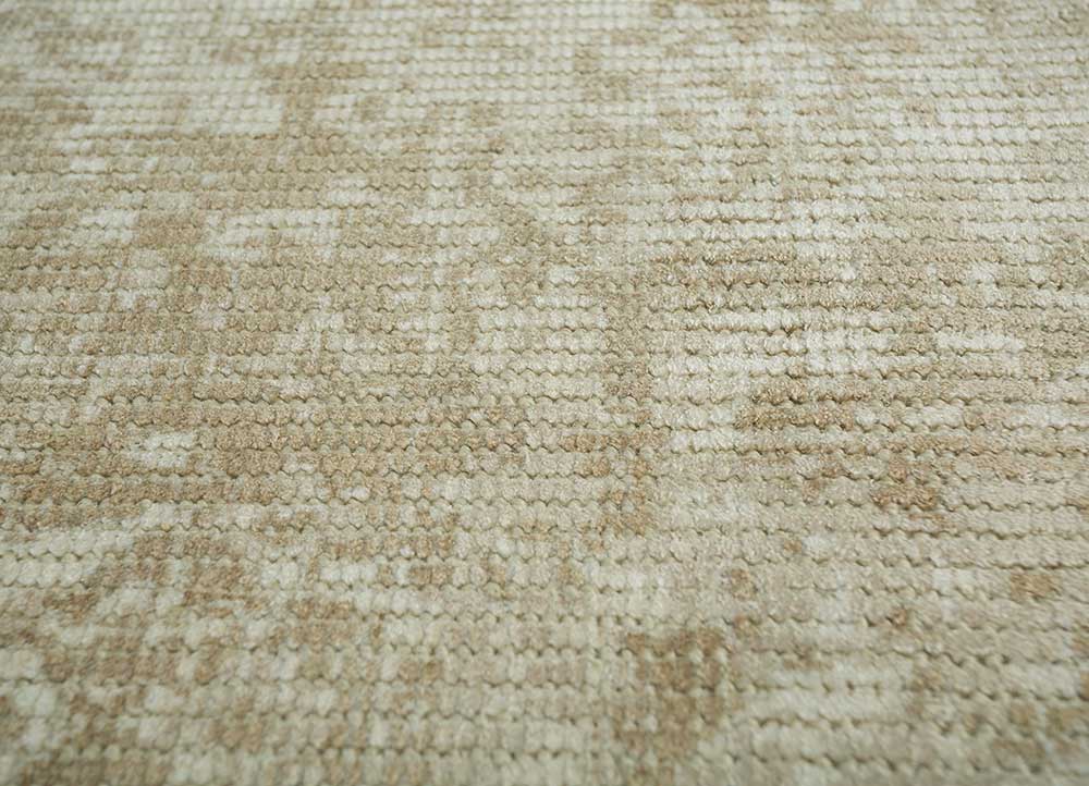 acar beige and brown wool and viscose Hand Loom Rug - CloseUp