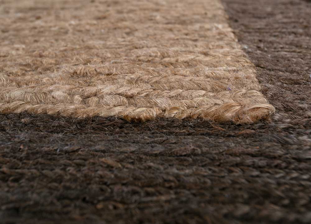brahmaand beige and brown jute and hemp Hand Knotted Rug - CloseUp