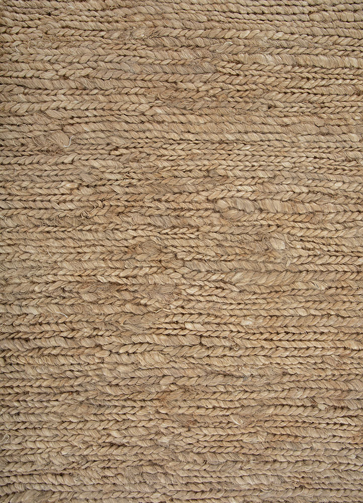 nomadic threads beige and brown jute and hemp Hand Knotted Rug - CloseUp