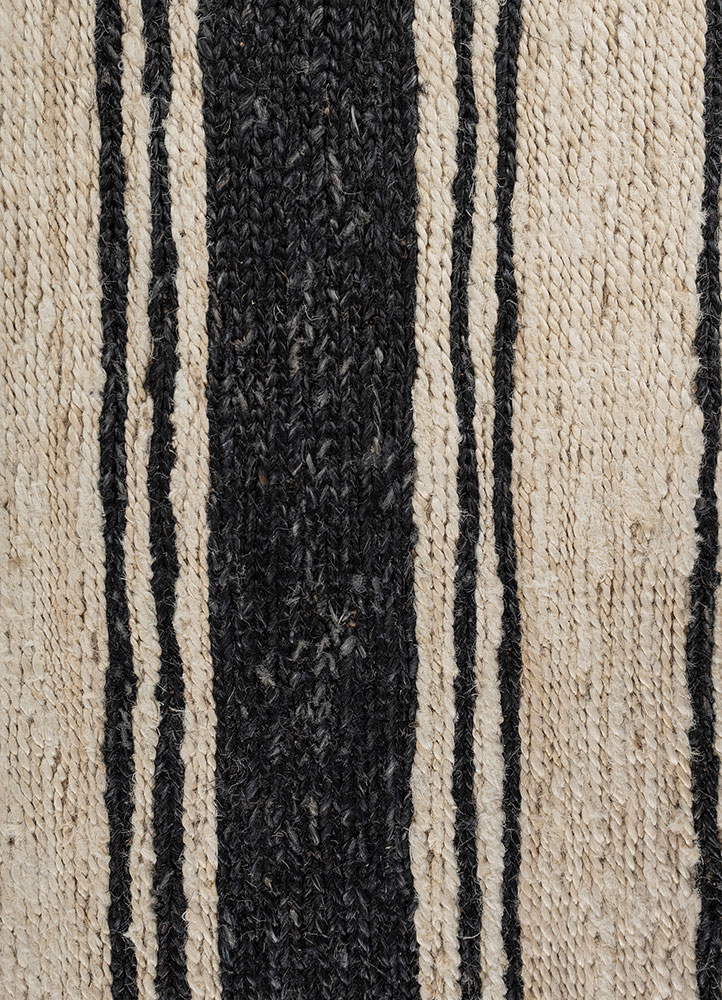 nomadic threads grey and black jute and hemp Hand Knotted Rug - CloseUp nomadic threads grey and black jute and hemp Hand Knotted Rug - CloseUp