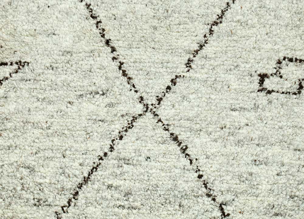 zuri beige and brown wool Hand Knotted Rug - CloseUp