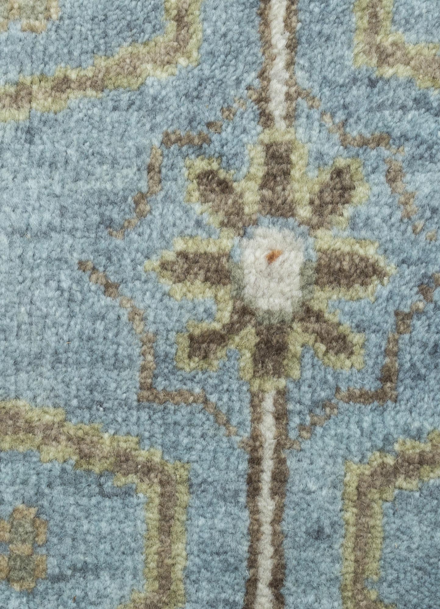 savana blue wool Hand Knotted Rug - CloseUp