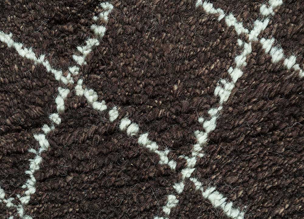 zuri beige and brown wool Hand Knotted Rug - CloseUp