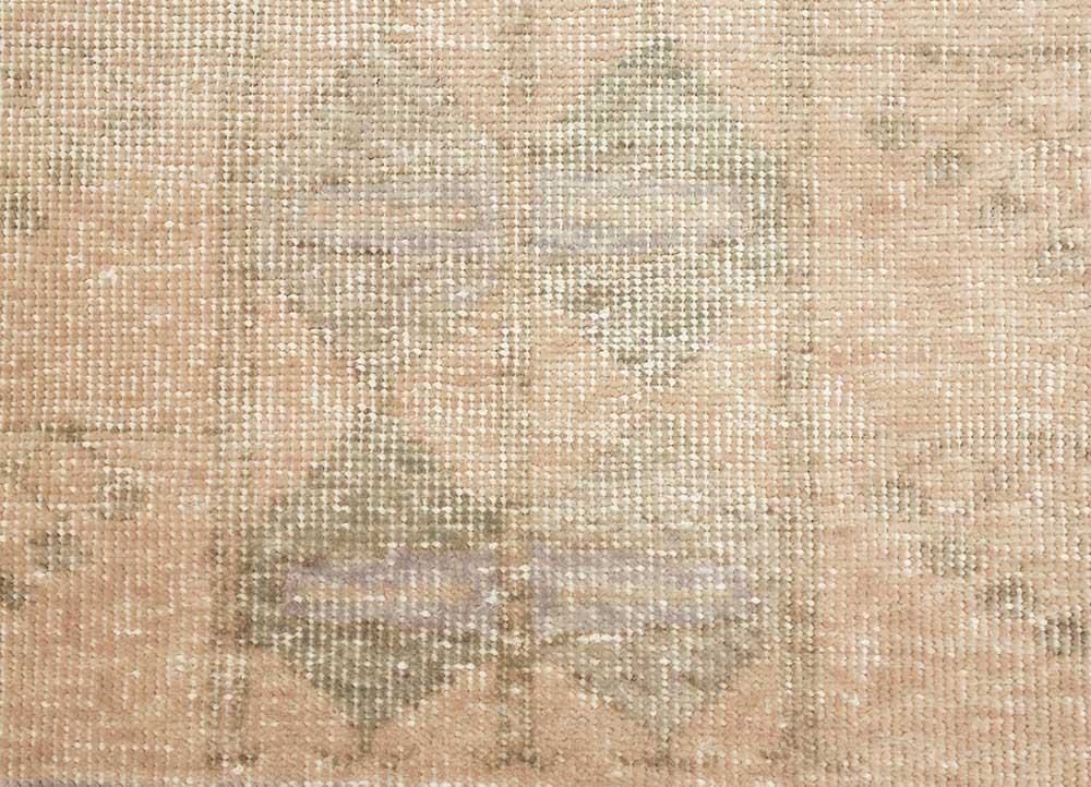 erbe beige and brown wool Hand Knotted Rug - CloseUp