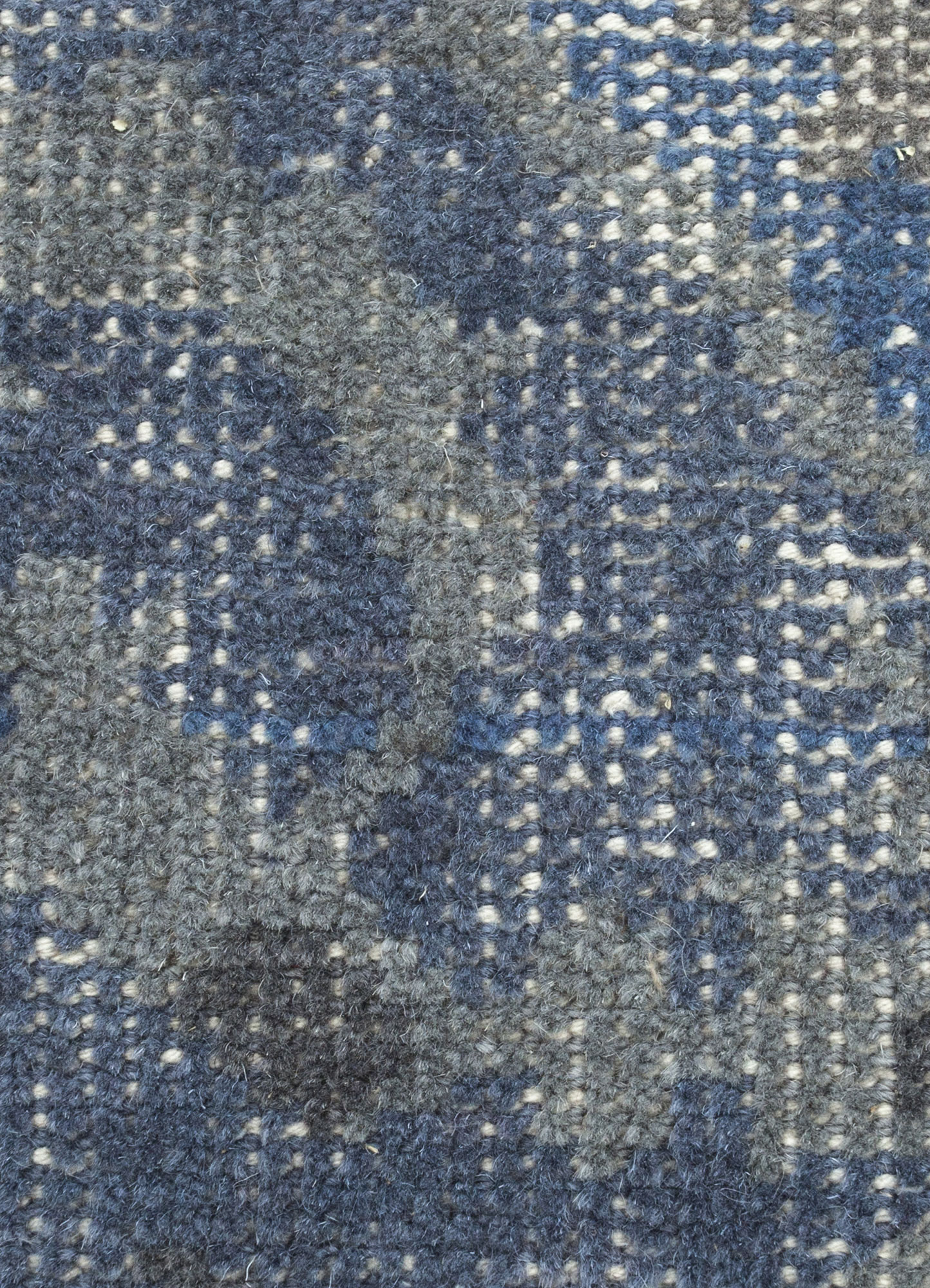 erbe blue wool Hand Knotted Rug - CloseUp