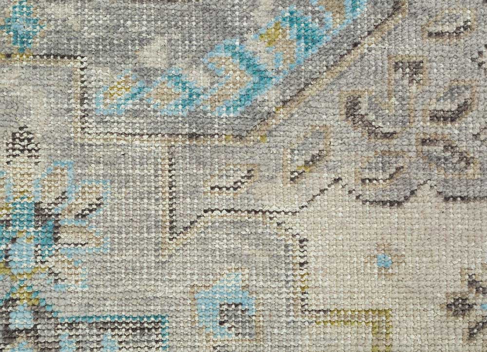 erbe ivory wool Hand Knotted Rug - CloseUp erbe ivory wool Hand Knotted Rug - CloseUp