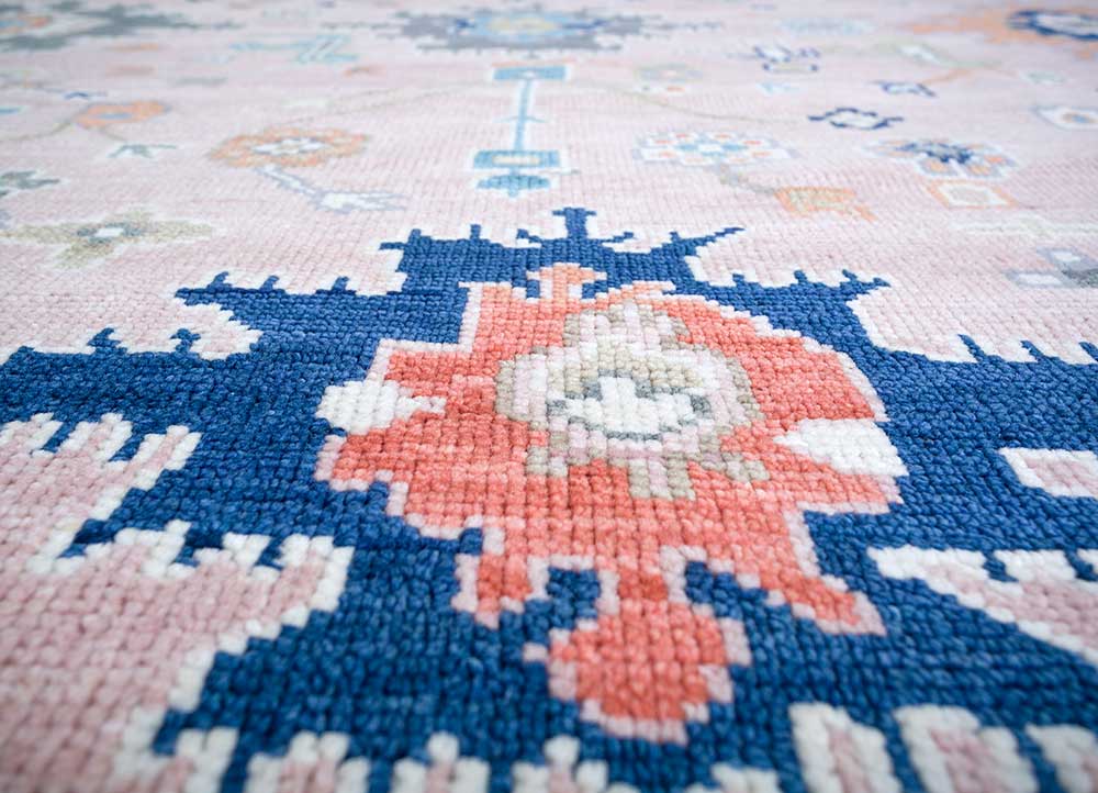 cyanna pink and purple wool Hand Knotted Rug - CloseUp cyanna pink and purple wool Hand Knotted Rug - CloseUp