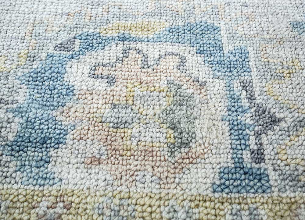 cyanna blue wool Hand Knotted Rug - CloseUp cyanna blue wool Hand Knotted Rug - CloseUp