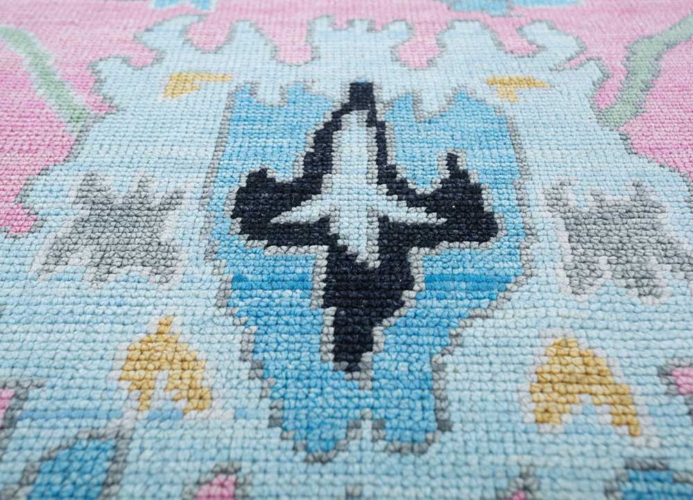 cyanna pink and purple wool Hand Knotted Rug - CloseUp cyanna pink and purple wool Hand Knotted Rug - CloseUp